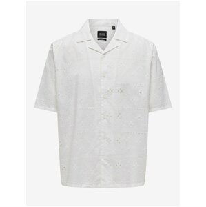 Bílá pánská vzorovaná košile ONLY & SONS Ron - Pánské