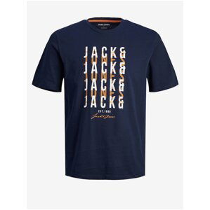Tmavě modré pánské tričko Jack & Jones Delvin - Pánské
