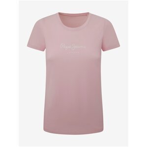 Růžové dámské tričko s krátkým rukávem Pepe Jeans - Dámské