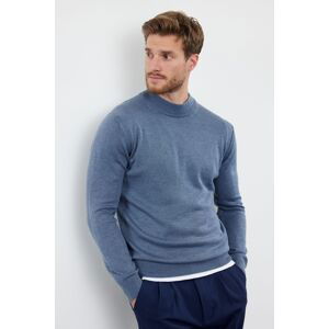 Trendyol Blue FL Slim Half Turtleneck Plain Knitwear Sweater