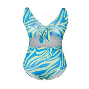 Trendyol Curve Blue-Green Tie Detailed Floral Patterned Swimsuit