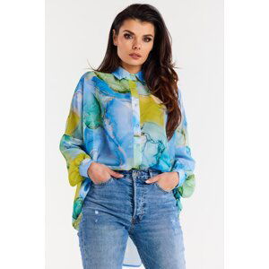 Awama Woman's Shirt A513 Blue/Pattern