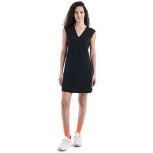 ICEBREAKER Wmns Merino 200 Granary Sleeveless V Neck Dress, Black velikost: XS