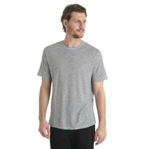 ICEBREAKER Mens Merino Linen SS Tee Stripe, Snow/Midnight Navy velikost: L