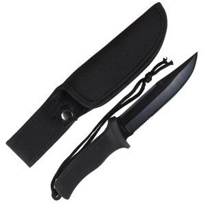 MIL-TEC® Nůž bojový s pouzdrem CORDURA ČERNÝ Barva: Černá