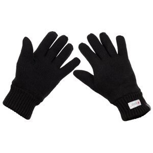 Rukavice prstové pletené Thinsulate™ ČERNÉ Barva: Černá, Velikost: M