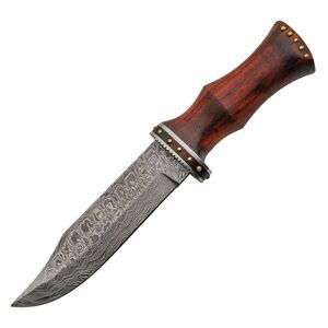 ostatní Nůž s pevnou čepelí DAMASCUS BOWIE dřevěná rukojeť