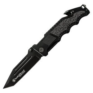 Smith & Wesson® Nůž zavírací BORDER GUARD RESCUE hladké ostří ČERNÝ Barva: Černá