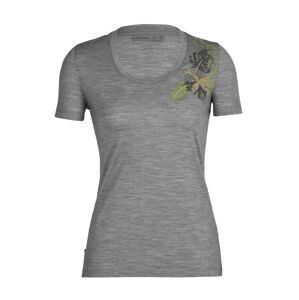 dámské merino triko krátký rukáv ICEBREAKER Wmns Tech Lite II SS Scoop Tee Fabulous Fer, Metro Heather (vzorek) velikost: S