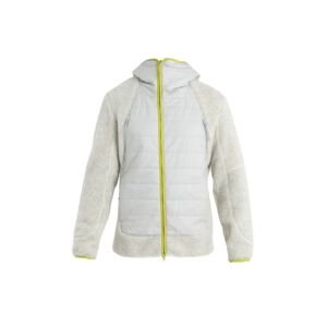 ICEBREAKER Mens RealFleece High Pile LS Zip Hood, EcruHeather/Ether/Biolime/Cb (vzorek) velikost: M