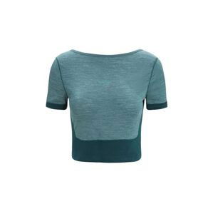 ICEBREAKER Wmns ZoneKnit SS Scoop Back Tee, Green Glory Heather/Grnglr/Cb (vzorek) velikost: S