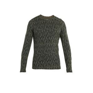 ICEBREAKER Mens Merino 200 Oasis LS Crewe Macro Forms, Loden/Loden Dk/Aop (vzorek) velikost: M