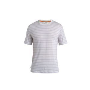 ICEBREAKER Mens Merino Drayden SS Tee Stripe, Ecru Heather/Purple Gaze/S (vzorek) velikost: M