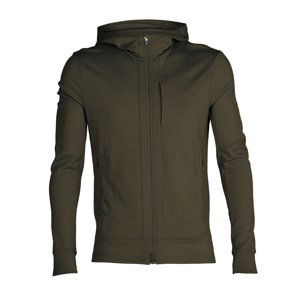 pánská merino mikina s kapucí, zip ICEBREAKER Mens Quantum III LS Zip Hood, Loden (vzorek) velikost: M