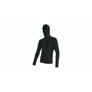 SENSOR MERINO DF pánské triko dl.rukáv s kapucí černá Velikost: XL