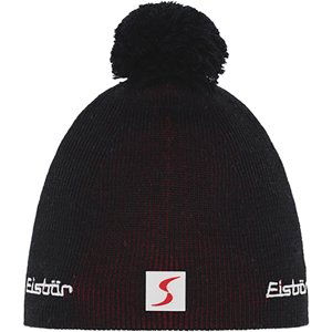 Eisbär Rippi Pompon MÜ RL SP - schwarz/salsa red uni