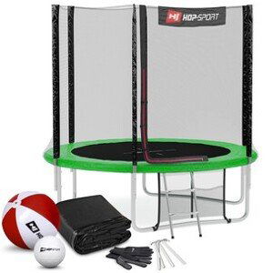 Trampolína Hop-Sport 8ft (244cm) zelená s vnější ochrannou sítí