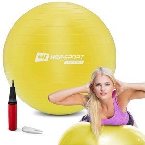 Gymnastický míč 70cm s pumpou - žlutý