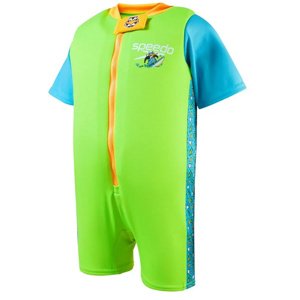 Speedo character printed float suit chima azure blue/fluro green 2-3