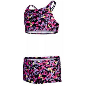 Speedo printed boyleg 2 piece girl black/rose/miami lilac 164cm