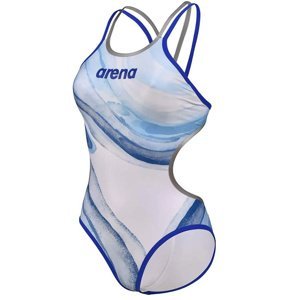 Arena one dreams double cross one piece neon blue/silver/white m -