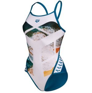 Arena planet swimsuit super fly back white/blue cosmo s - uk32