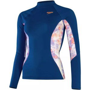 Speedo printed long sleeve rash top ammonite/soft coral/miami lilac xs