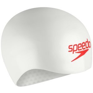 Speedo fastskin cap white/true cobalt/flame red l