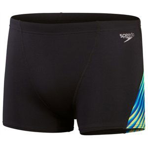 Speedo allover digi v-cut aquashort black/true cobalt xl - uk38