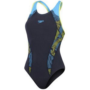 Speedo placement laneback true navy/curious blue/lemon drizzle m -