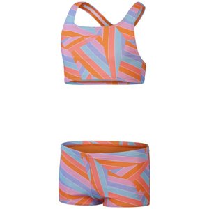 Speedo allover 2 piece boyleg short girls orange/blue 116cm