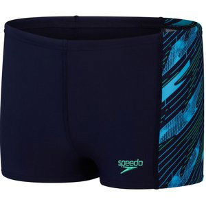 Speedo hyperboom panel aquashort boy true navy/harlequin green/picton