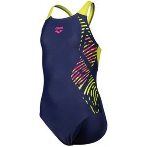 Arena vortex swimsuit v back girl navy/soft green 116cm