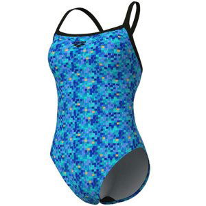 Arena pooltiles swimsuit challenge back black/blue multi l - uk36