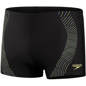 Speedo duo logo print aquashort black/lemon drizzle/curious xl - uk38