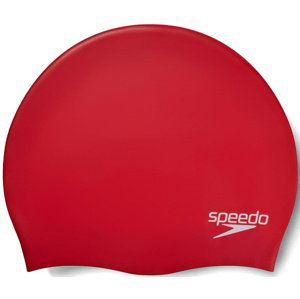 Plavecká čepička speedo plain moulded silicone cap červená