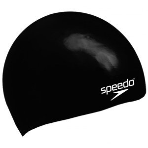 Speedo plain moulded silicone junior cap černá