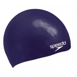 Speedo plain moulded silicone junior cap tmavě modrá