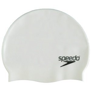 Dětská plavecká čepička speedo plain flat silicone junior bílá