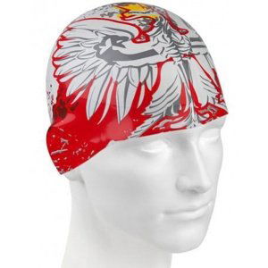 Mad wave poland swim cap bílo/červená