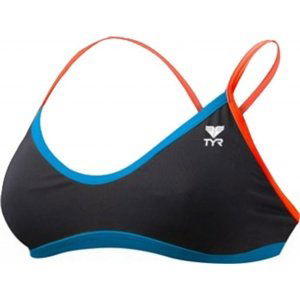 Tyr solid brites crosscutfit bikini top black/blue/coral 30