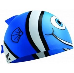 Tyr silicone cap happy fish modrá
