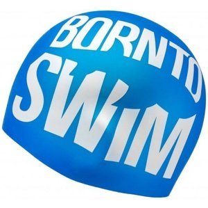 Borntoswim seamless swimming cap modro/bílá