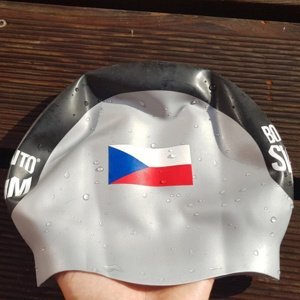 Borntoswim czech team seamless swimming cap stříbrná