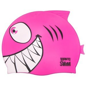 Borntoswim shark junior swim cap růžová