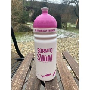 Borntoswim shark water bottle růžová