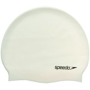 Plavecká čepička speedo plain flat silicon cap bílá