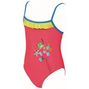 Arena awt rouche kids girl one piece fluo red/pix blue/soft green 22