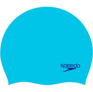 Speedo plain moulded silicone junior cap světle modrá