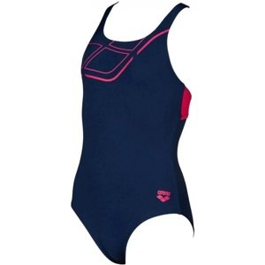 Arena essentials swim pro back one piece junior navy/freak rose 22